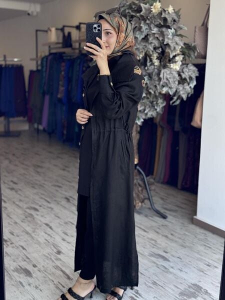 Tığ Triko Sırt Nakış ve Boncuk Detaylı Kap KAP3082