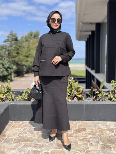 Misswhence Dikiş Detaylı Etek Bluz Takım 38006