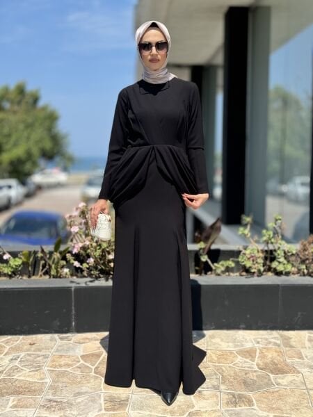 Jamila Sarah Yanları Drapeli Balık Abiye Elbise 3046