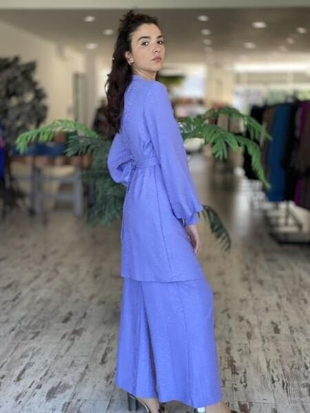 SENNA Jardin Lila Tunik Pantolon Tesettür Abiye Takım 9008S23