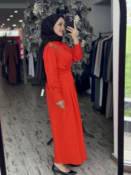 Vuu Koton Önü Pileli Elbise 25SSV4010 LACİVERT - 3