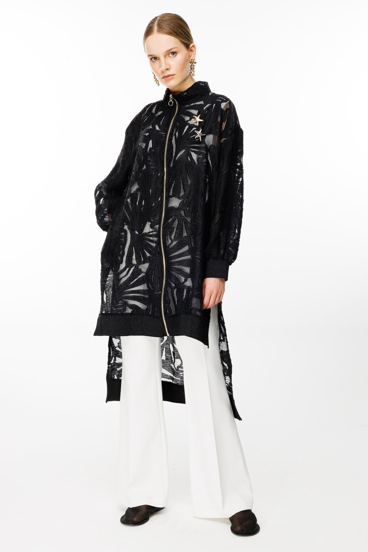 Ghisa Fermuarlı Desenli Kap G2646 SİYAH - 1