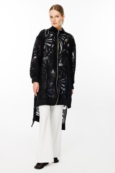 Ghisa Fermuarlı Desenli Kap G2646 SİYAH - 1