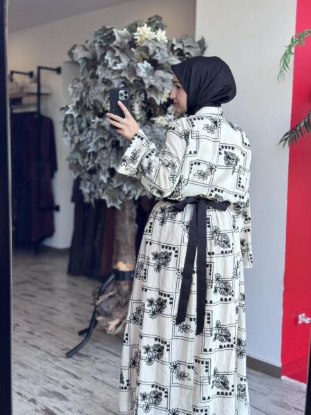 Vuu Etamin Desenli Keten Gömlek / Tunik 25SSVB1036