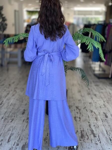 SENNA Jardin Lila Tunik Pantolon Tesettür Abiye Takım 9008S23 LİLA - 42