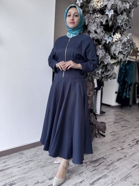 Vuu Fermuarlı Kloş Elbise 25SSV4003