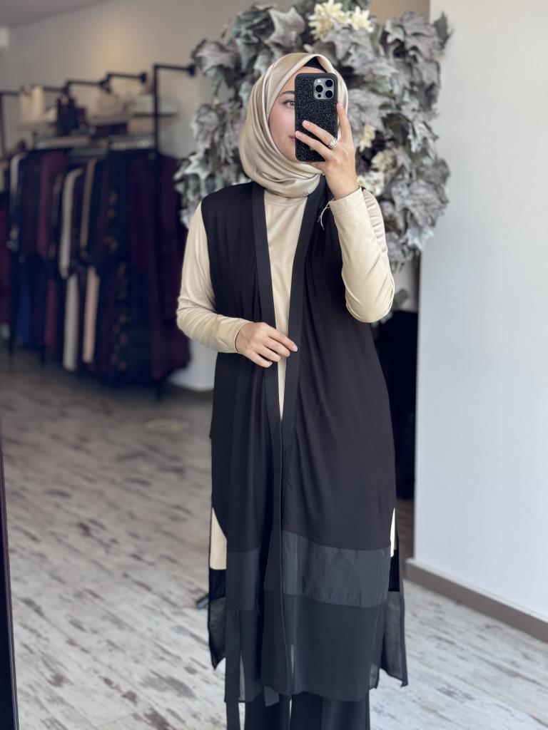 Almarwah Şifon Detaylı Penye Yelek 404953