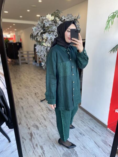 Ghisa Keten Gömlek Pantolon Takım 4874