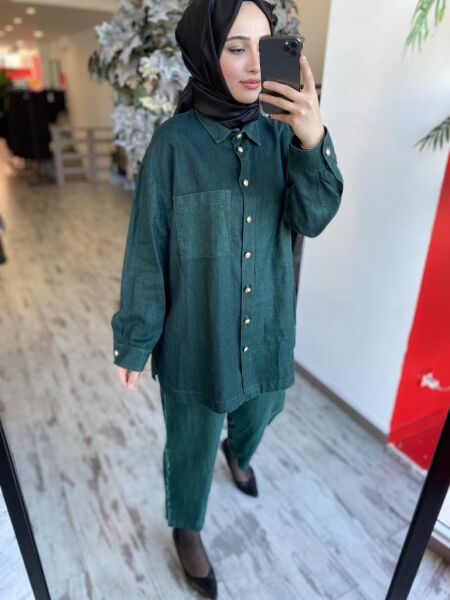 Ghisa Keten Gömlek Pantolon Takım 4874