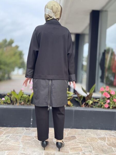 Tığ Triko Teknik Kumaş Detaylı Çıtçıtlı Kap Pantolon Takım TKM1960