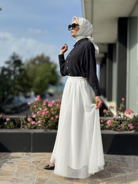 Almarwah Beli Latikli Tütü Etek 806425 BEYAZ - 38