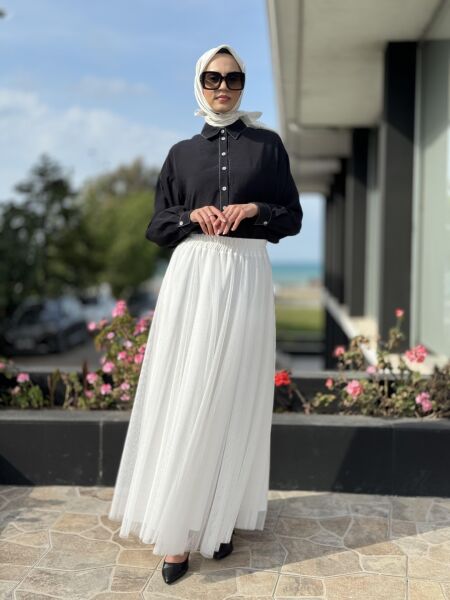 Almarwah Beli Latikli Tütü Etek 806425 BEYAZ - 38