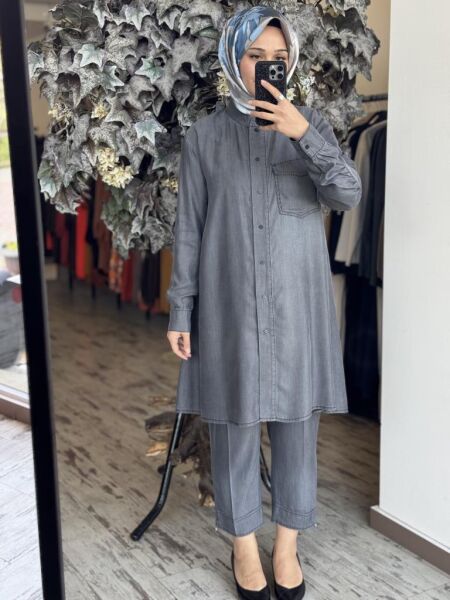 Misswhence Çıtçıtlı Tencel Gömlek 37303