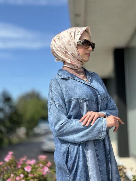 Almarwah Fermuarlı Tencel Maxı Kot Kap / Ceket 404850