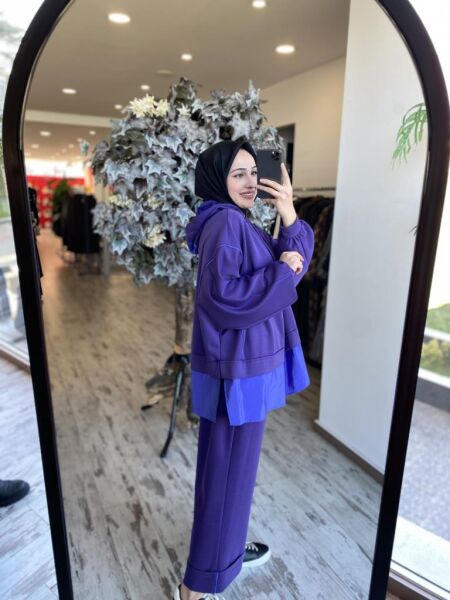 Ghisa Biye Detaylı Kapüşonlu Ceket Pantolon Takım 4837