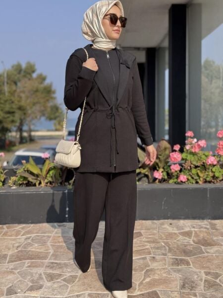 Qupra Fermuarlı Kap/Ceket Pantolon Takım WAC92032