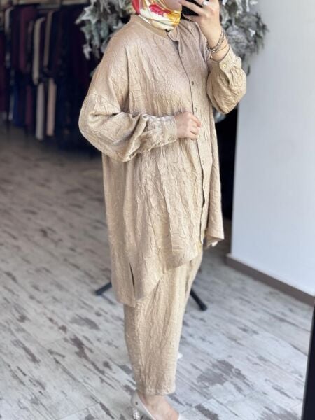 Tığ Triko Simli Ribanalı Kraşlı Pantolonlu Takım TKM2099