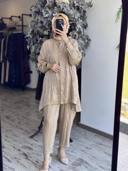 Tığ Triko Simli Ribanalı Kraşlı Pantolonlu Takım TKM2099