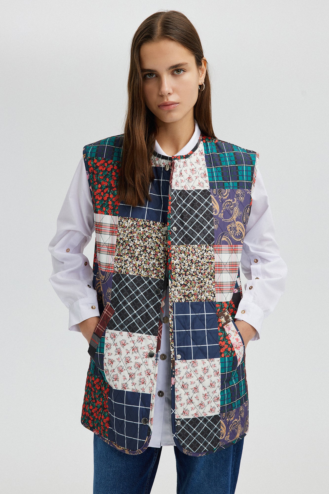 Touche Patcwork Kapitone İnce Yelek 24S1T0053