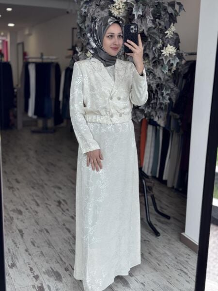 Almarwah Jakarlı Ceket Elbise İkili Takım 202762