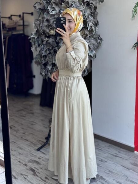 Qupra Fermuarlı Poplin Elbise WAB85015