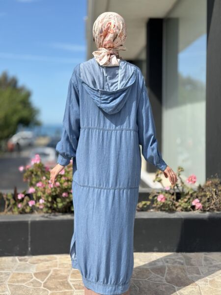 Almarwah Fermuarlı Tencel Kot Kap 404844 MAVİ - 38