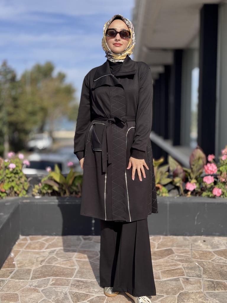 Misswhence Dikiş ve Fermur Detaylı Örme Kap 38405