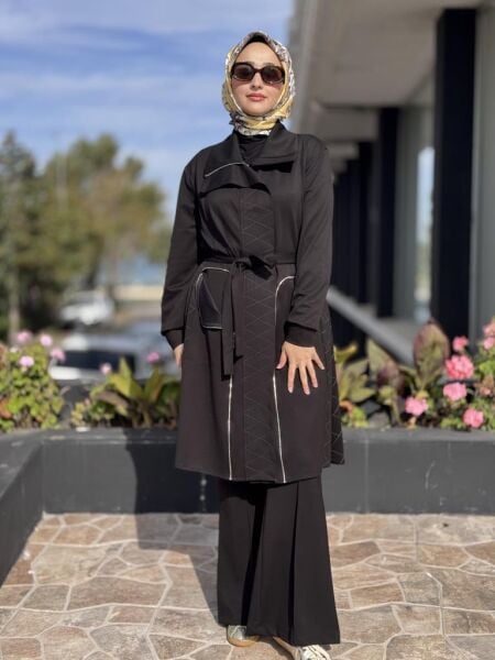 Misswhence Dikiş ve Fermur Detaylı Örme Kap 38405