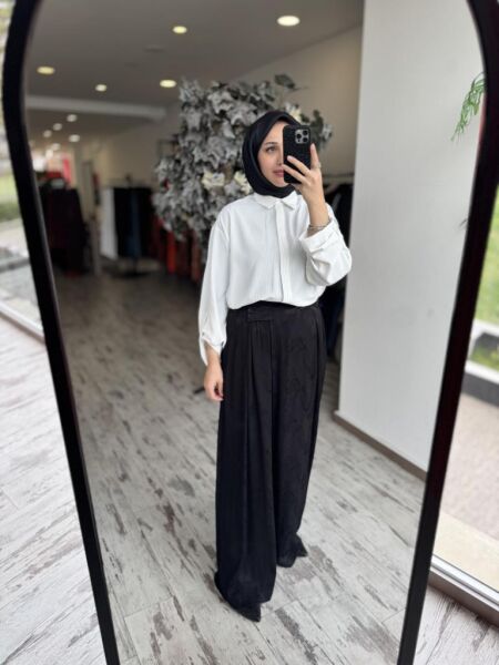 Almarwah Çizgili Gömlek Jakarlı Pantolon Takım 202778