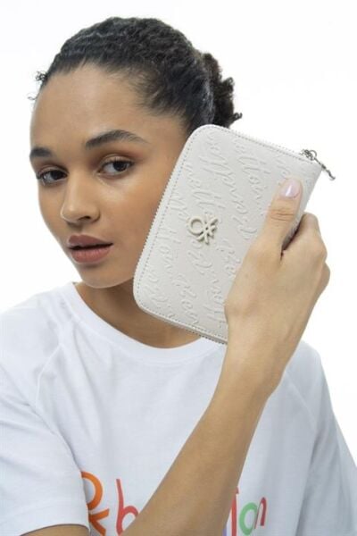 Benetton Yazılı Fermuarlı Cüzdan BNT984