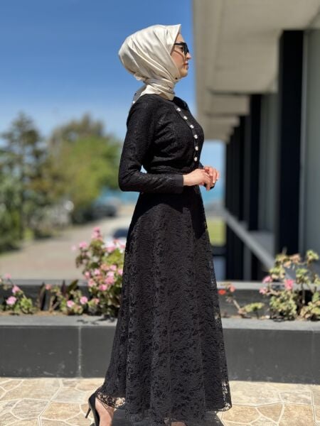 Jamila Sarah Dantelli Abiye Elbise 3017