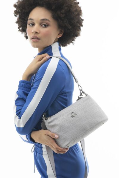 Benetton Logolu 3 Gözlü Keten Çanta BNT1091