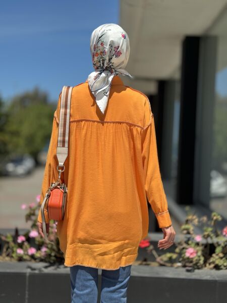 Almarwah Tencel Gömlek 101965 ORANJ - 36