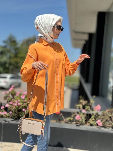Almarwah Tencel Gömlek 101965 ORANJ - 40