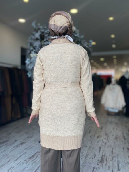 Yeşim Özcan Cep Detaylı Payetli Triko Hırka 124K16002