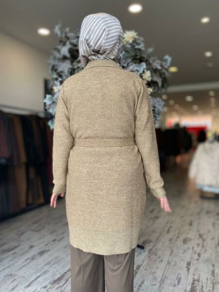 Yeşim Özcan Cep Detaylı Payetli Triko Hırka 124K16002