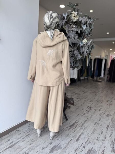 Qupra Sırtı Nakışlı Ceket Pantolon/Etek Takım WAB82032