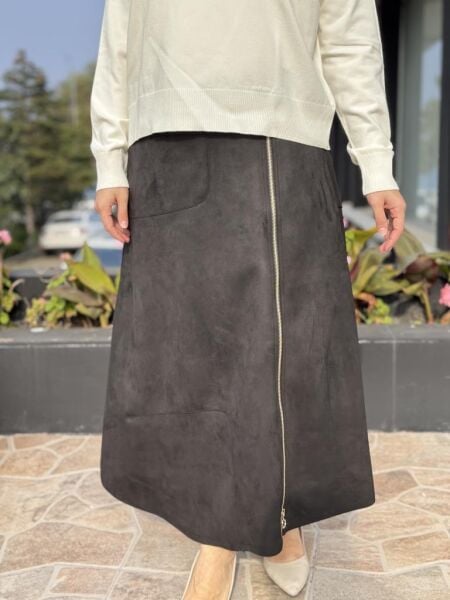 Ghisa Fermuarlı Süet Etek G5372