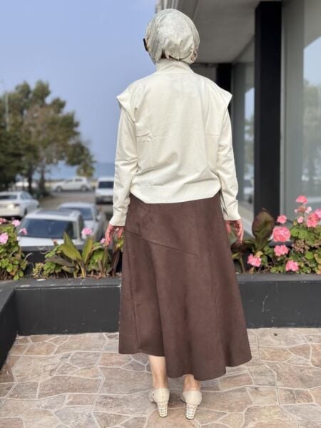 Ghisa Fermuarlı Süet Etek G5372