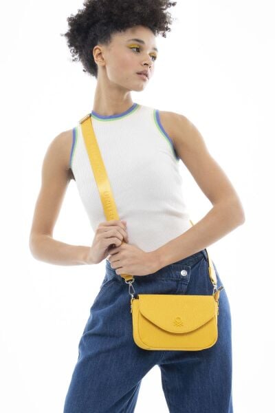 Benetton Monogram Yazılı Küçük Çapraz Çanta BNT1047 SİYAH