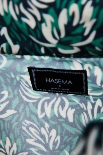 Haşema Esila Yeşil Çiçek Desenli 5 Parça Tam Tesettür Mayo Takımı 2934
