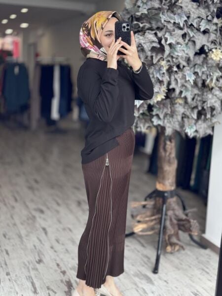 Misswhence Fermuarlı Pliseli Etek 37921