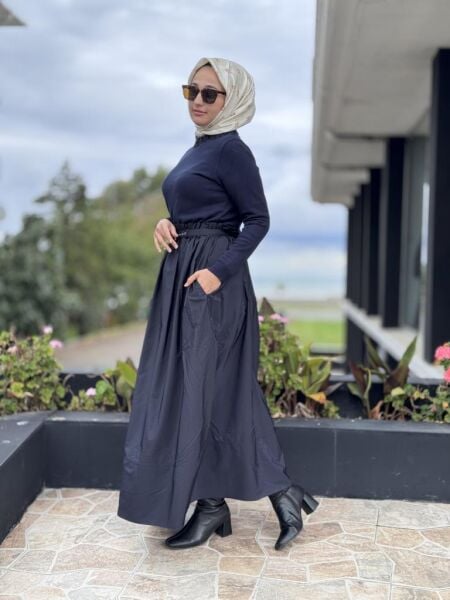 Tığ Triko Paraşüt Etekli Triko Elbise ELB20007