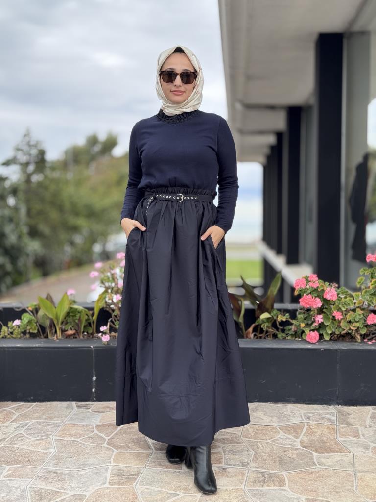 Tığ Triko Paraşüt Etekli Triko Elbise ELB20007