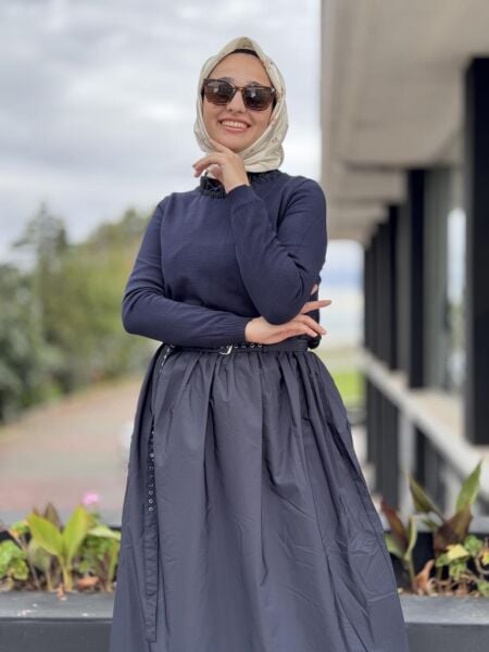 Tığ Triko Paraşüt Etekli Triko Elbise ELB20007