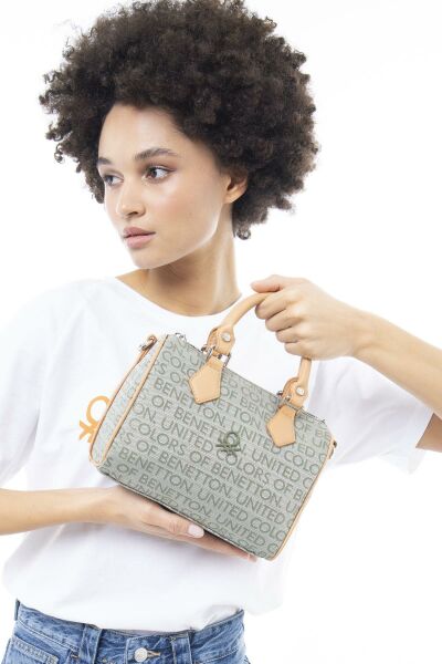 Benetton Baskılı Keten Bavul Çanta BNT1086 SİYAH