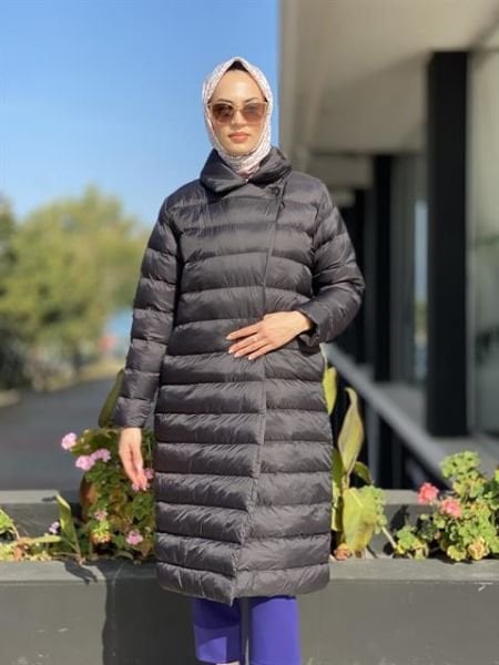 QOOQ Kruvaze Şişme Mont 24FW643