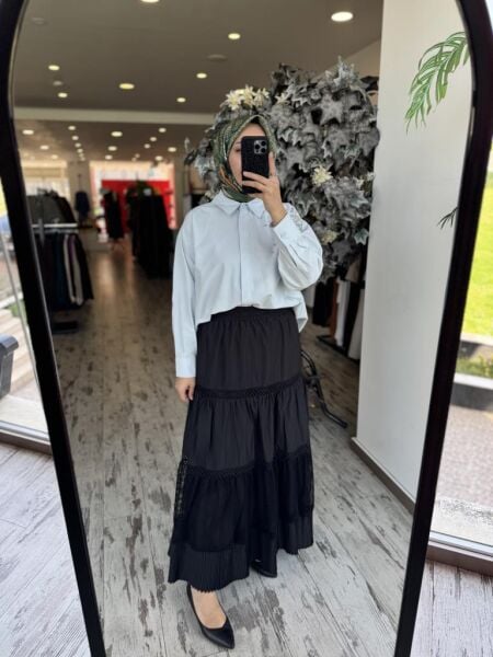 Almarwah File Detaylı Paraşüt Etek 806448