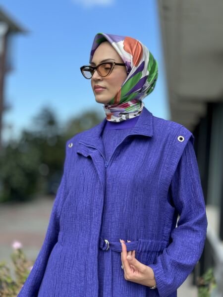 Ghisa 3 Lü Ceket Tunik Pantolon Takım 3946 MOR - 1