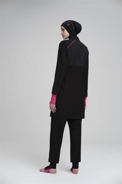 Haşema Performans Serisi 6 Parça Siyah Tesettür Mayo HSM2010 SİYAH - S